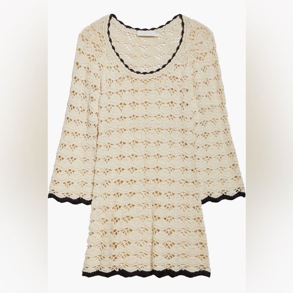 NWT Zimmermann Cream Crochet Dress with Black Trim - Picture 3 of 9